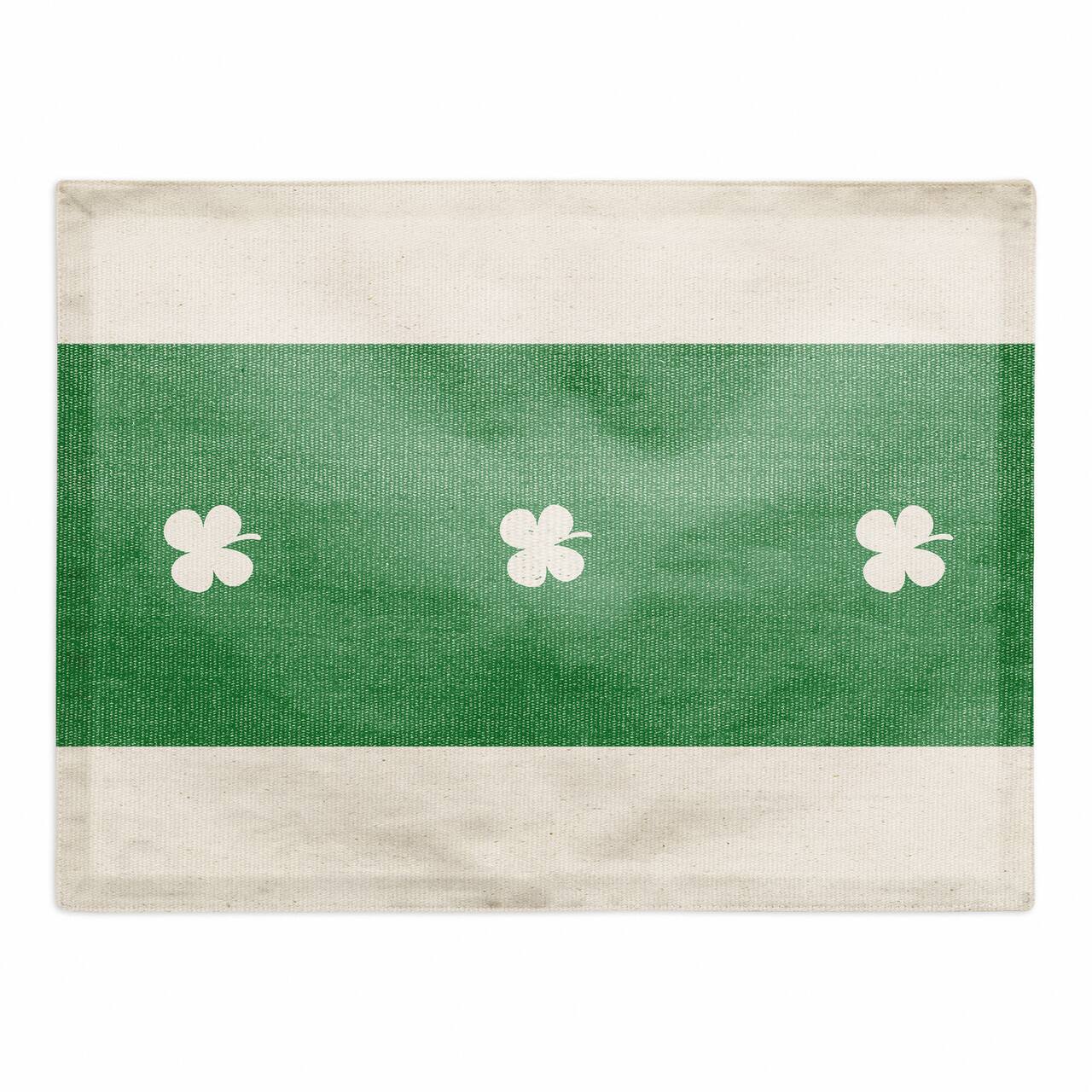 Clover Green Stripes Placemat 18" x 14" Cotton Twill Placemat